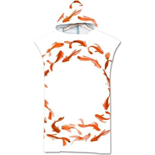 New Marine geometry Towel Adult Microfiber Dressing Robe Hooded Bath Towel Swimming Surfing Beachwear