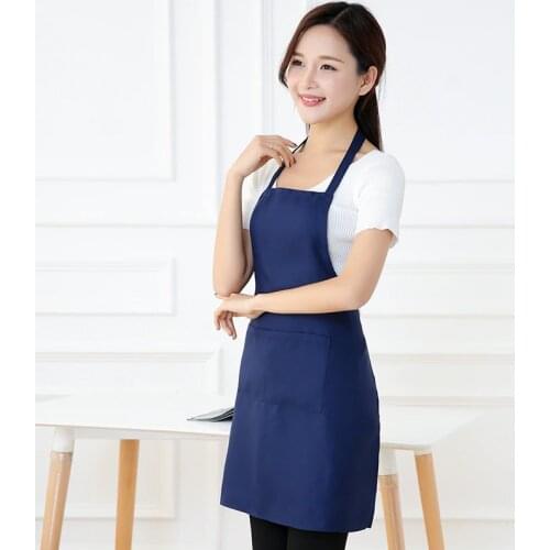 New Pure Color Cooking Kitchen Canvas Apron Unisex Woman Men Chef Waiter Cafe Shop BBQ Hairdresser Aprons Kitchen Ware