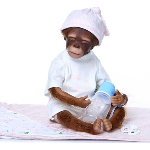 New 20 inch Handmade Detailed Paint Reborn Baby Monkey Newborn bebe reborn apes Collectible Art High quality