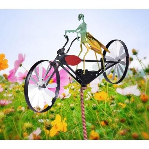 New Funny Bicycle Wind Indicator Decor Bike Windmill Spinner Metal Whirligig Animal Art Wind Spinner Garden Decoration