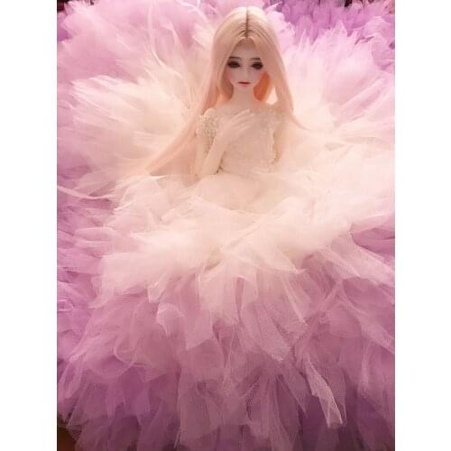 1/6 1/4 1/3 Scale BJD Clothes Vintage Gradient Color Cake Fairy Dress For BJD/SD YOSD MSD SD13 Big Girl Doll Accessories C1045