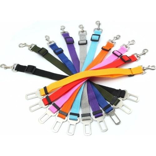 Adjustable Dog Collars Car Safety Seat Belt Harness Necklace Leash Cachorro Collar For Dog Cat Pet Mascotas