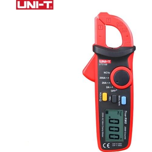 UNI-T UT210B True RMS 200A AC Mini Clamp Meters Ammeter NCV Test Professional Multimeter Digitais LCD Backlight MAX MIN