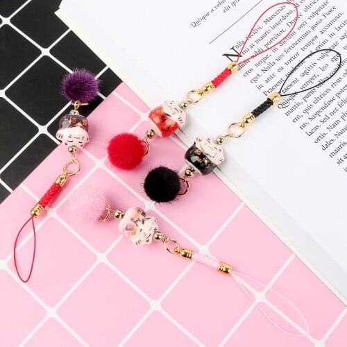 Japanese Smart phone Strap Lanyards for iPhone Samsung Decor Daisy Flower Cat bulb Wireless Bluetooth headset Strap Hang Rope