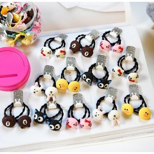 20/24pcs/Set Gift Box Packed Girls Children Cute Cartoon Elastic Hair Bands Children Scrunchies Rubber Bands Hair Accessories
