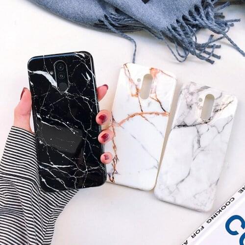 Luxury Soft TPU Silicone Back Cover Case For Huawei Mate P20 20 Pro Lite Nova 3i 3E Glossy Classic Smooth Marble Shockproof Case