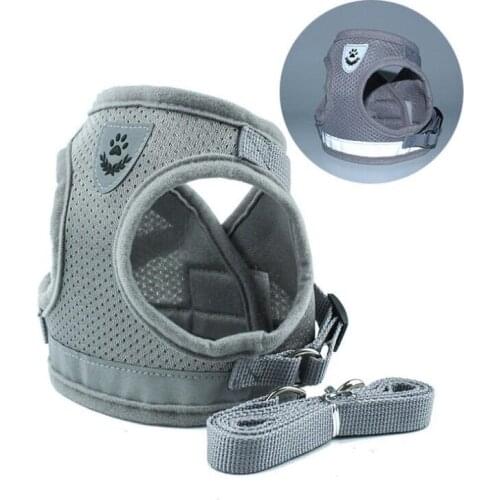 Dog Harness Vest Walking Lead Leash for Puppy Dogs Soft Breathable Polyester Mesh Harness for Dog Cat Pet Products