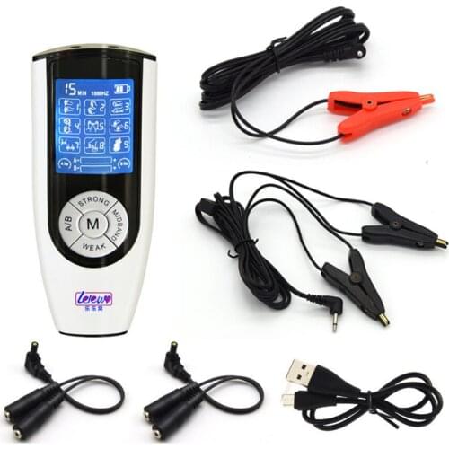 USB charging Two Output Electric Shock High Performance Host Medical Themed Toys Electro Shock Nipple Clamps Sex Toy