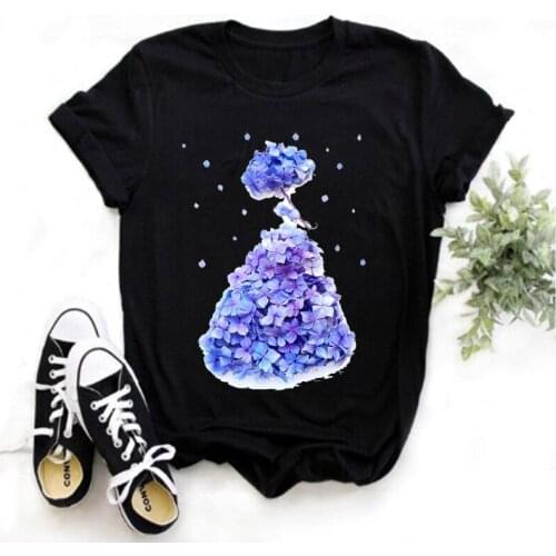 Camiseta con estampado Floral para mujer, blusa con estampado estético de los 90 para mujer, ropa para mujer, camiseta estampada