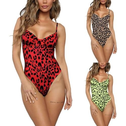 Women Fashion Backless Leopard One-piece Swimsuit Stylish Bathing Suit for Ladies Female
