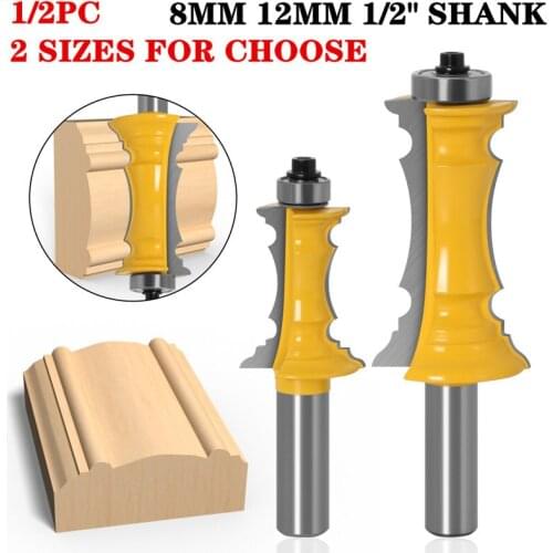12mm/8mm/12.7mm Shank Front Molding Router Bit Line Knife Woodworking Cutter Tools Mitered Door&Drawer Molding Router Bit
