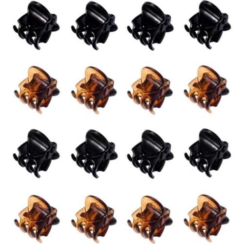 1.5cm 10pcs/pack Mini Hair Claws Clips for Women Girls Headwear Accessories Black Brown Plastic Hair Claws Hairclips Clamp Gifts