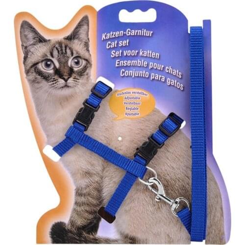 1pcs Pet Leashes set Chest Harness for Cats Walking Chest Strap Adjustable Cat Collars Vest Type Out Walk Strap Dogs Supplies