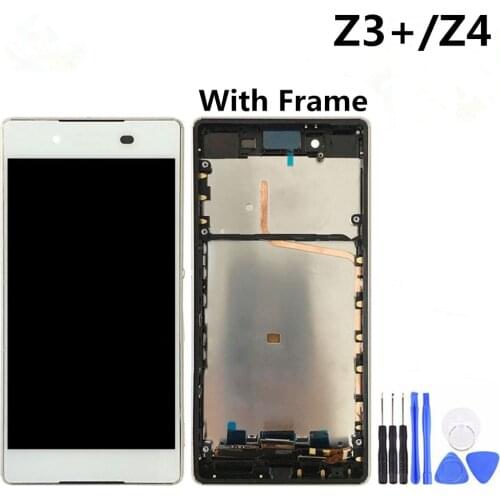 100% Tested 5.2" Z3+ E6553 LCD Display Touch Screen Digitizer Assembly With Adhesive For Sony Xperia Z3 Plus Z3 Neo Z4 E6553