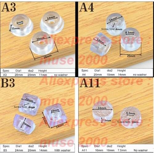 16 20 24 28mm clear Plastic cabinet feet pad buffer damper rubber Transparent Clear audio foot wood Moisture wear noise proof