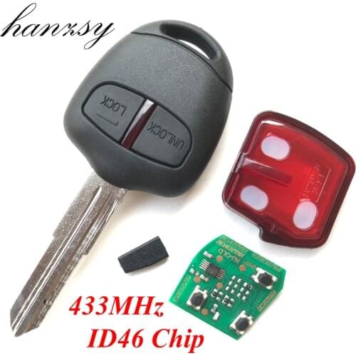 2 Buttons 433MHz Remote Key For MITSUBISHI Montero Outlander Pajero Triton ASX Lancer with Transponder ID46 Chip MIT8 Blade