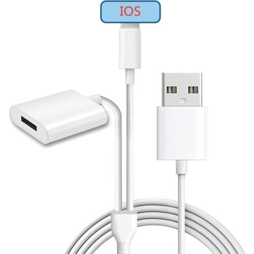 2 in 1 1M Pencil Charger Cable Adapter for iPad Pro 12.9, 10.5 inch, Male to Female Extension USB Charging Cord for Apple Pen iP