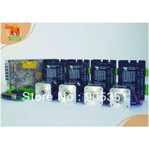 4Axis Cnc Nema17 Wantai stepper motor 4200g.cm,1.7A.0.9 degree & 1.7A,12-36VDC,128 Mill driver