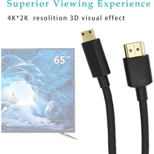 HDMI-compatible cable 4K/60Hz Mini HDMI to HDMI Cable Male to Male For GoPro Sony Projector Digital Screen Tvbox 1.5m