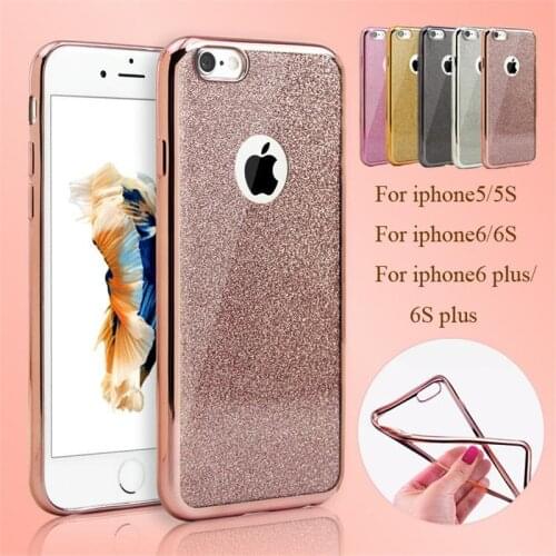 500pcs Bling Phone Case Glitter Soft Back Cover Electroplate Bumper Shinning Silicone Clear Cover for iPhone XR XS 11 12 MAX