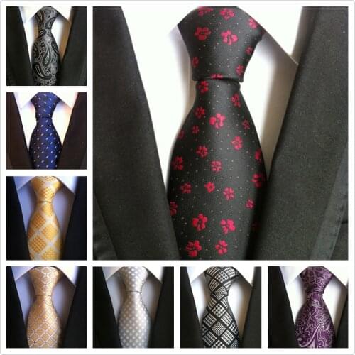 8cm Men Jacquard Woven Neck Tie Fashion Paisley Plaids Ties Wholesale