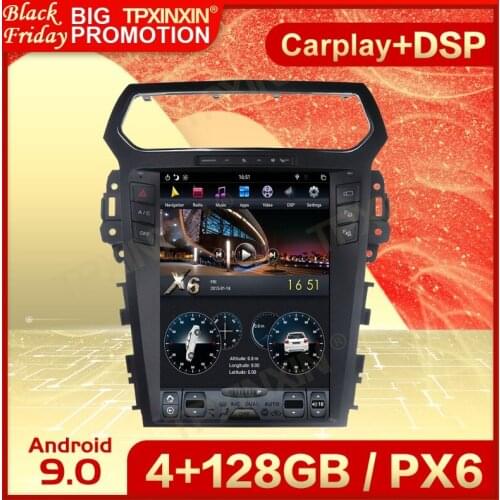 Carplay 2 Din Android 9 Tesla Multimedia Stereo For Ford Explorer 2011 2012 2013 2014 2015 2016 2017 2018 2019 GPS IPS Head Unit