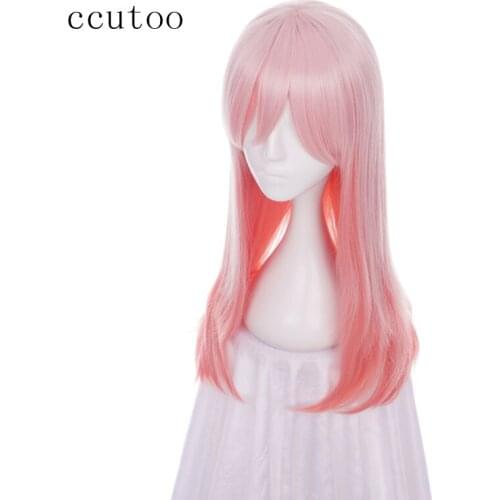 Ccutoo 60cm Pink Ombre Curly Long Sonico Synthetic Wigs High Temperature Cosplay Wigs Party Costume Wigs Hair