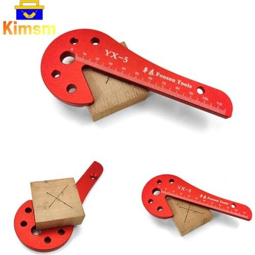 Aluminum Alloy Woodworking Center Scriber 45/90 Degree Right Angle Marking Gauge High Precision Center Marking Auxiliary Tools