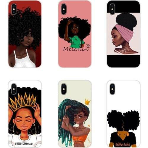 Black Girl MELANIN POPPIN For Samsung Galaxy S4 S5 MINI S6 S7 edge S8 S9 S10 Plus Note 3 4 5 8 9 Accessories Phone Cases Covers