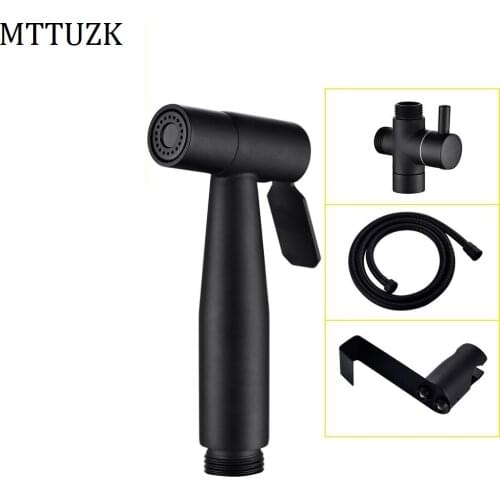 304 Stainless Steel Black Toilet Spray Gun Partner Wash Ass Washing Bidet Wash Handheld Bidet Spray Black Shower Sprayer