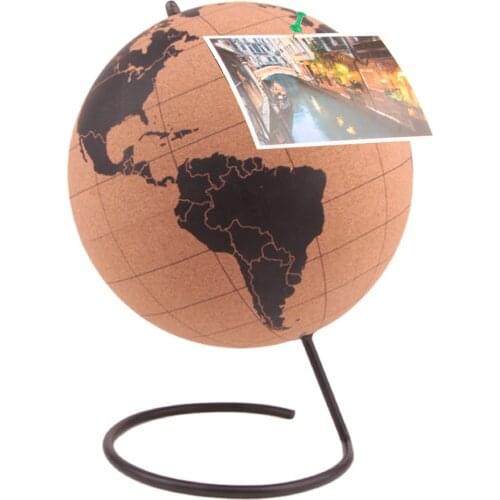 Cork Wood Rotating Globe Maps Home Office Decoration World Map Geography Map Globes For Kids Science Educational Toys