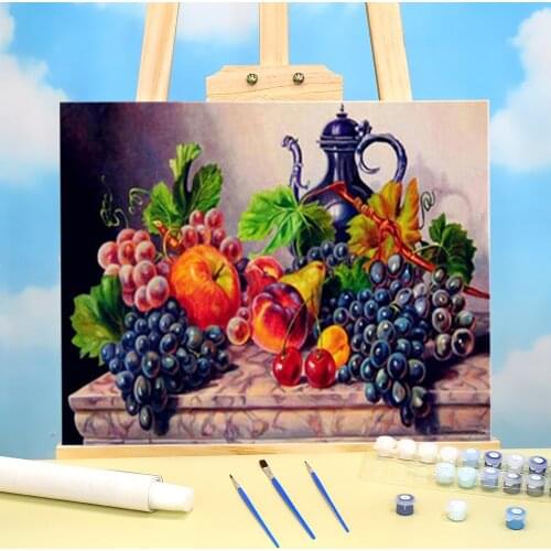 Fruit Paint By Numbers Complete Kit Oil Paints 50*70 Picture By Numbers Photo New Design Kids Drawing