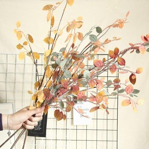 1 PC Artificial flower eucalyptus eucalyptus leaves money leaf leaves home decoration plant wall fake flower simulation leaves