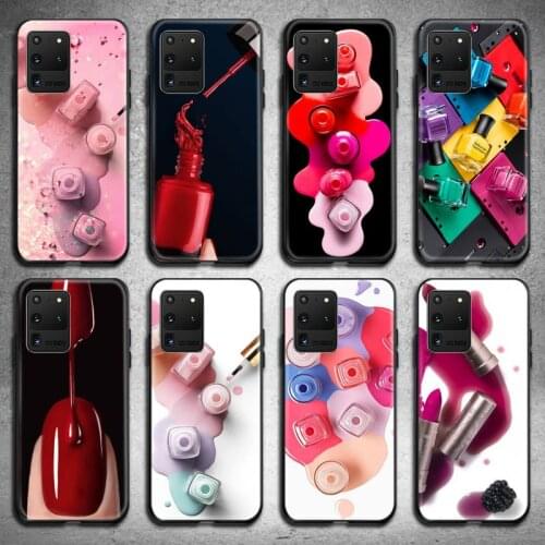 Art Multicolored Nail Polish Bottle Set Phone Case For Samsung Galaxy S21 Plus Ultra S20 FE M11 S8 S9 plus S10 5G lite 2020