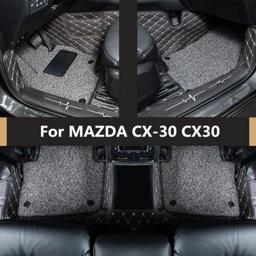 For MAZDA CX-30 CX30 Car mat car interior special modified decorative pieces all surrounded by silk ring leather mat carpet