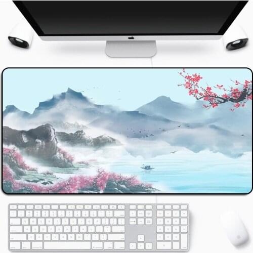 XGZ Large Size Art Series Mouse Pad Abstract Ancient Landscape Table Mat Home Office Essential High Quality Keyboard Pad