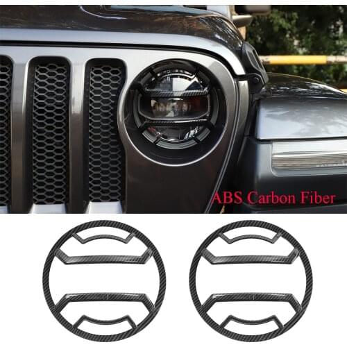 ABS Front Headlight Lamp Cover ForJee Wrangler JL JT Gladiator 2018-2020