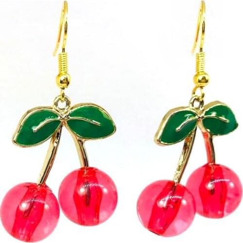 Cute sweet fruit long drop earrings for women girls child funny cherry durian dangle earring brincos fashion jewelry accessories