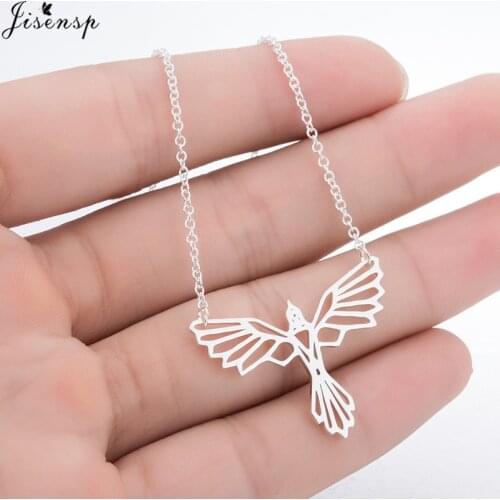 Fashion Bird Pendant Necklace Simple Origami Phoenix Necklaces for Women Party Cute Geometric Necklace Jewelry Accessorie