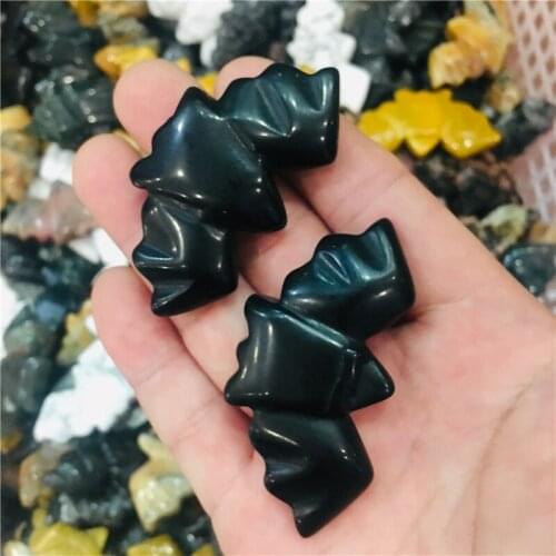 Natural crystal fashion obsidian Bat creative home decor 1pc