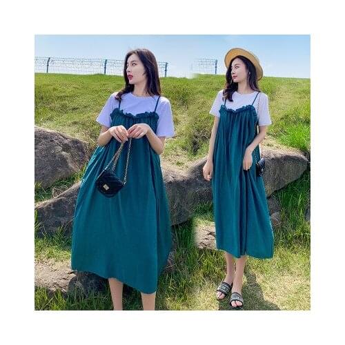 Maternity wear summer new loose thin section was thin two-piece set out fashion maternal wear casual fashion dress