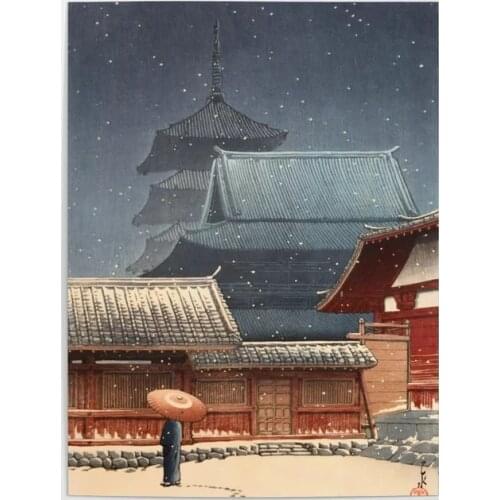 Prints Home Decoration Canvas Japan Vintage Ukiyo Painting Wall Art Tennoji Temple Modular Pictures For Living Room Poster Frame