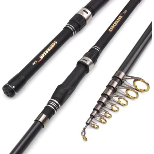 1.8m-3.3m Carbon Fiber telescopic fishing rod Multifunction Spinning Rod fishing pole carp carp Trout Rod Travel Short pole
