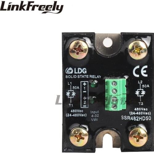 SSR482HD50 50A input4-32VDC output 24-480VAC two loop circuit Solid State Relay LED indication Industrial SSR relay