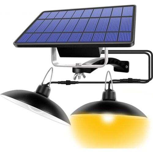 2020 Double head outdoor solar chandelier with With Line Warm White/White Lighting For Camping Home Garden Yard