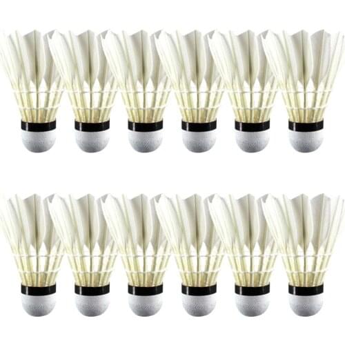 12Pcs Durable Faux Feather Flying Stably Shuttlecocks A+60E Badminton Balls Outdoor Sports Accessories