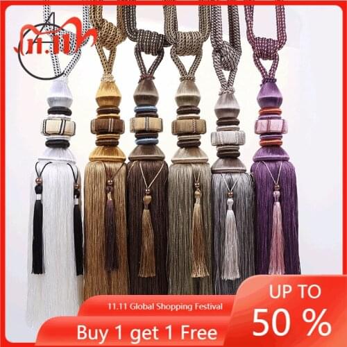 Rocket Tassel Curtain Single Ball Hanging Ball European Spinning Curtain Bandage Tassel living room decoration decorative