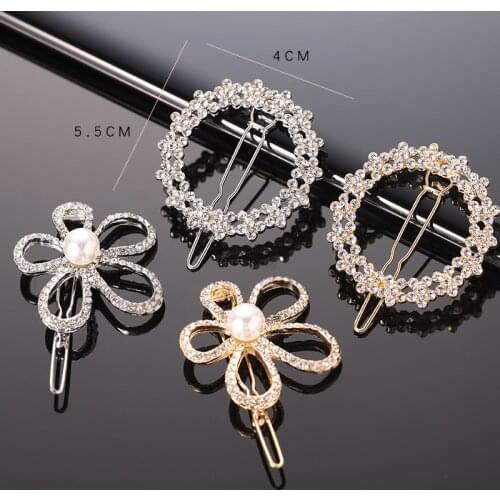 1 Pcs Vintage Imitation Pearl Hairpins For Women Girls Gifts Gold Color Hair Clips Crystal Rhinestones Hair Accessories Jewelry
