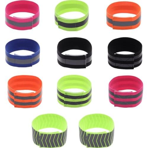 1Pc Cycling Reflective Strips Warning Armband Reflector Wristband Bicycle Bind Strap Pants Hand Leg Sport Tape Bike Safety Alert