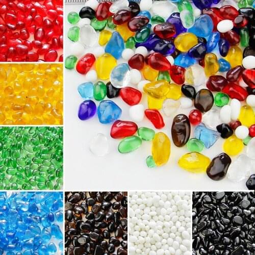 100g Clear Round Glass Gems Mosaic Tiles Flat Beads For Arts Craft Decorative Glass Pebbles Stone DIY Cabochon Mosaic Making